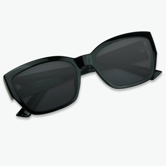 Nectar - SoHo Polarized Sunglasses - Shiny Black Frame / Black Lens main image 5